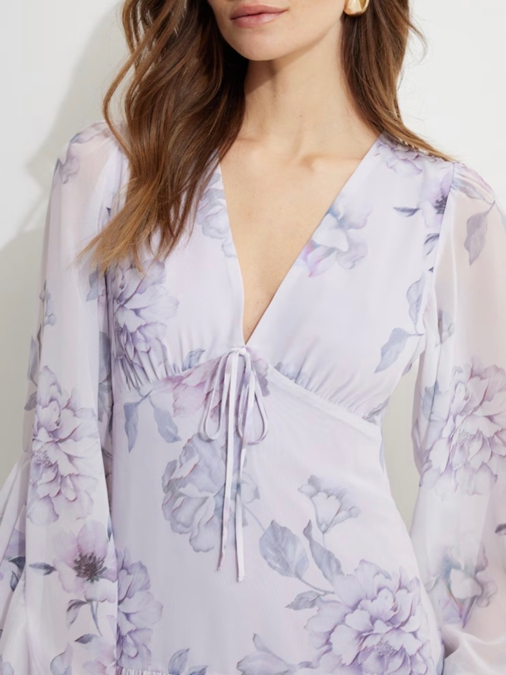 Purple Ruffled Mini Dress - Picture 5 of 8